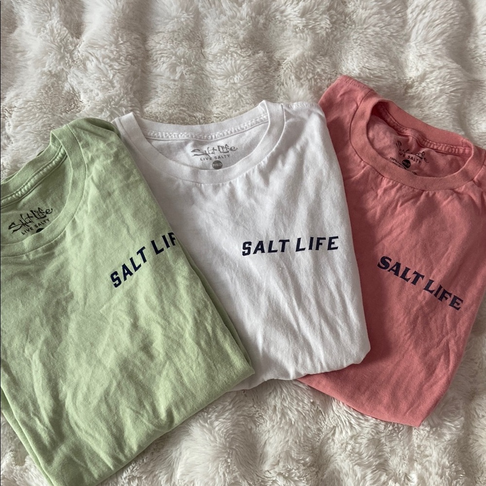 Salt Life Trio: Mint, White, and Coral Tees